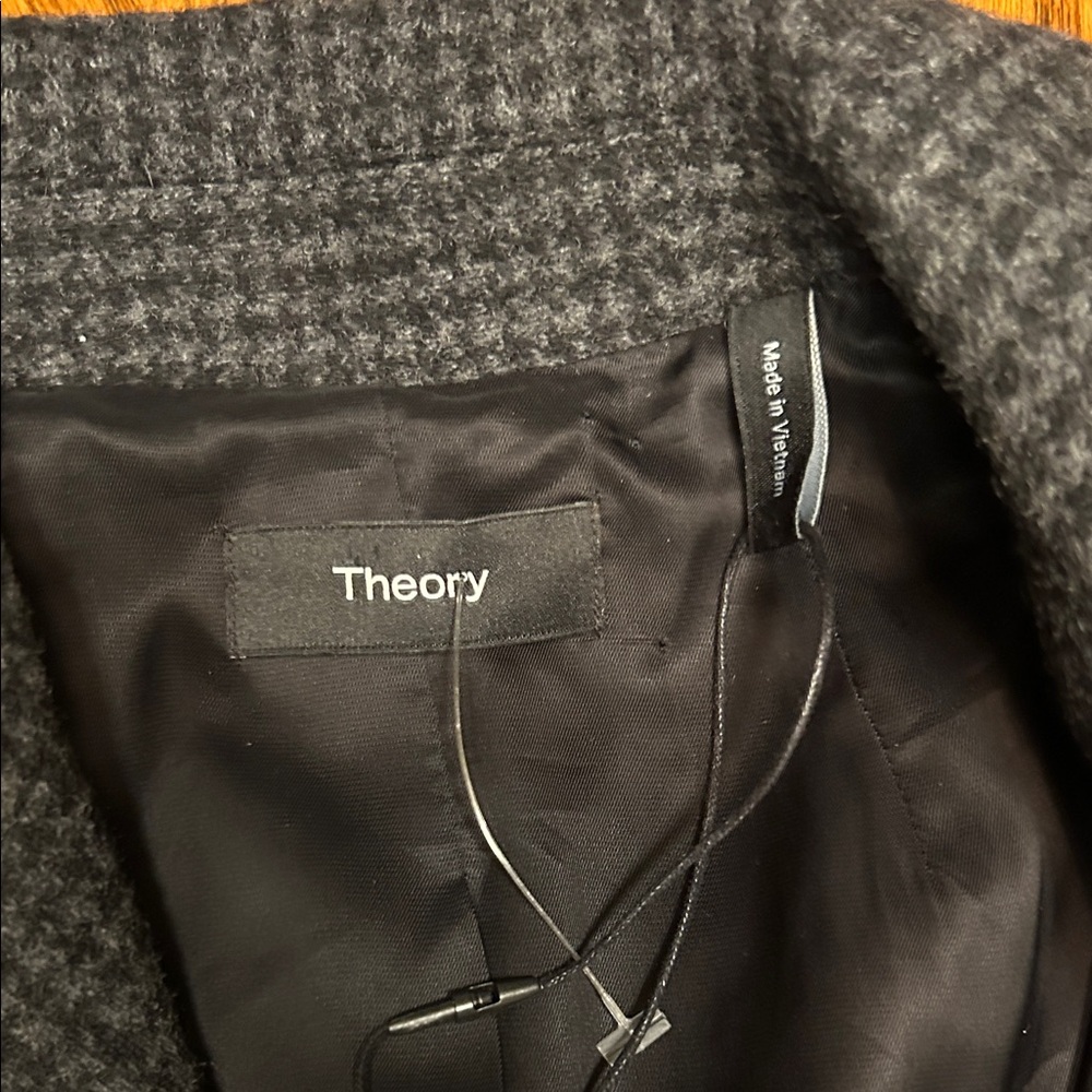 NWT Theory Charcoal Melange Wool-Blend Boxy Crop Jacket. Size 0 - Picture 7 of 17